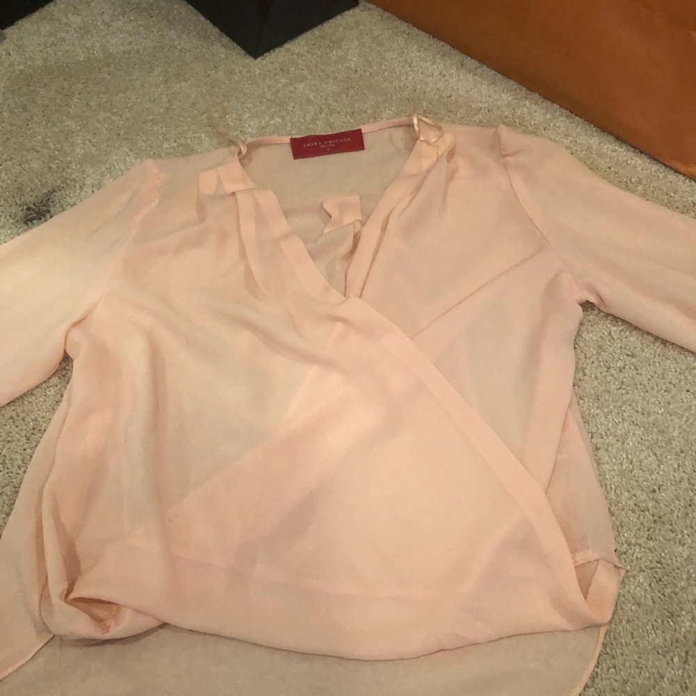 Gorgeous faux wrap high low Akira embellished top! - Picture 3 of 3